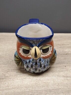Ken Edwards hand crafted pottery owl mug